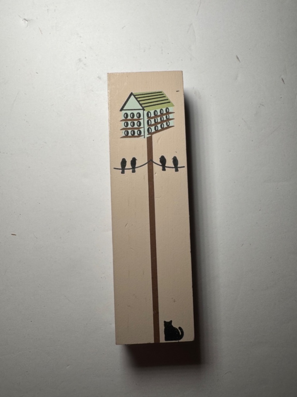 Cat’s Meow Birdhouse Birds Black Cat Wooden Shelf Sitter Folk Art Collectible - Picture 3 of 3